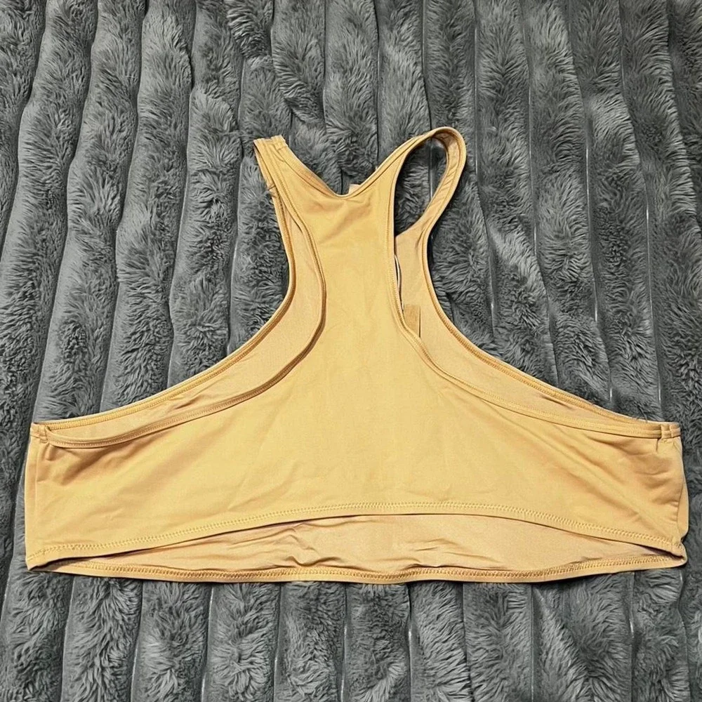 SKIMS Recycled Swim High Neck Racerback Top Ochre 4X NWT
